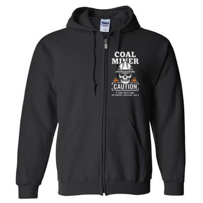 Coal Miner Flying Tools Funny Mining Mine Worker Full Zip Hoodie