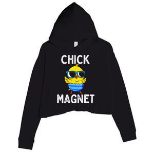 Chick Magnet Funny Easter Cute Baby Chicken Lover Crop Fleece Hoodie