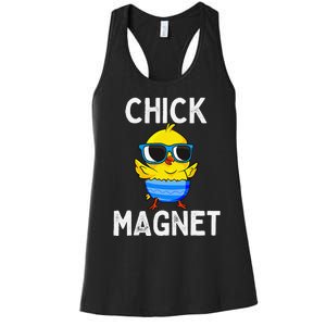 Chick Magnet Funny Easter Cute Baby Chicken Lover Women's Racerback Tank