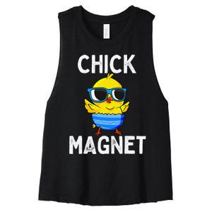 Chick Magnet Funny Easter Cute Baby Chicken Lover Women's Racerback Cropped Tank