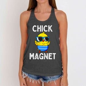 Chick Magnet Funny Easter Cute Baby Chicken Lover Women's Knotted Racerback Tank