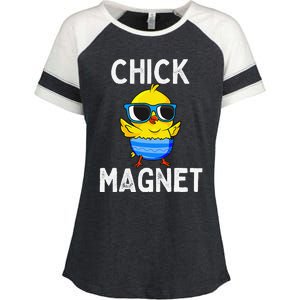 Chick Magnet Funny Easter Cute Baby Chicken Lover Enza Ladies Jersey Colorblock Tee