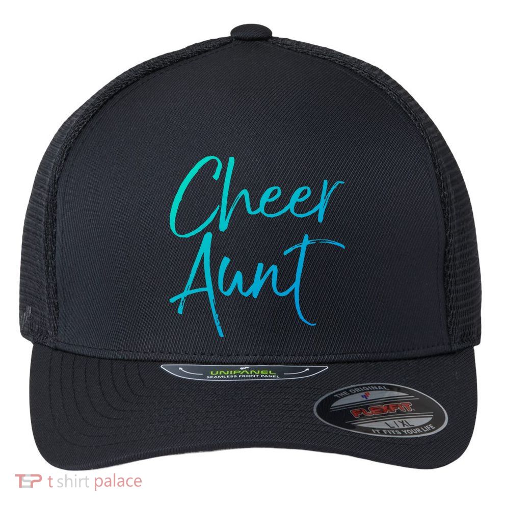 Cute Matching Family Cheerleader Auntie Gift Cheer Aunt Gift Flexfit Unipanel Trucker Cap