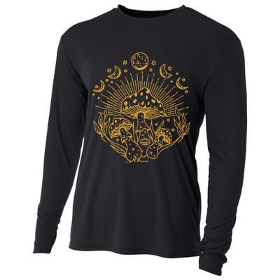 Cottagecore Mushrooms Fungi Goblincore Aesthetic Mycology Cooling Performance Long Sleeve Crew