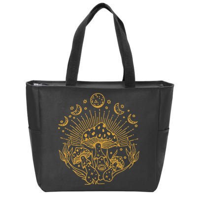 Cottagecore Mushrooms Fungi Goblincore Aesthetic Mycology Zip Tote Bag