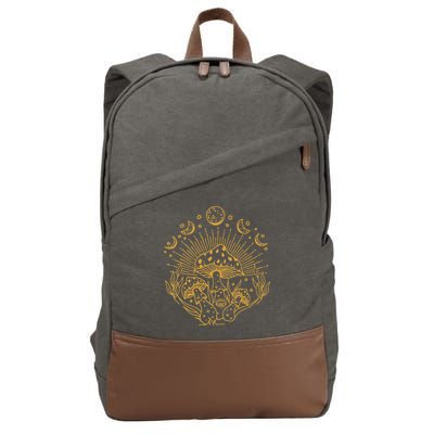 Cottagecore Mushrooms Fungi Goblincore Aesthetic Mycology Cotton Canvas Backpack