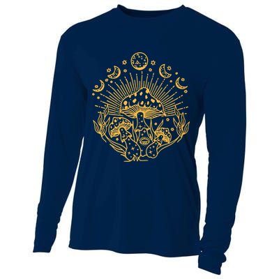 Cottagecore Mushrooms Fungi Goblincore Aesthetic Mycology Cooling Performance Long Sleeve Crew
