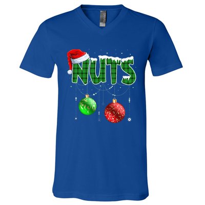 Chestnuts Matching Family Funny Chest Nuts Christmas Couples V-Neck T-Shirt