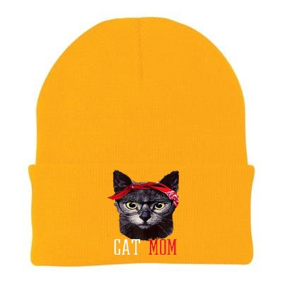 Cat Mom Funny And Cute Gift For Animal Lovers Knit Cap Winter Beanie