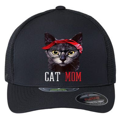 Cat Mom Funny And Cute Gift For Animal Lovers Flexfit Unipanel Trucker Cap