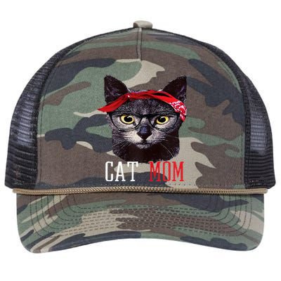 Cat Mom Funny And Cute Gift For Animal Lovers Retro Rope Trucker Hat Cap