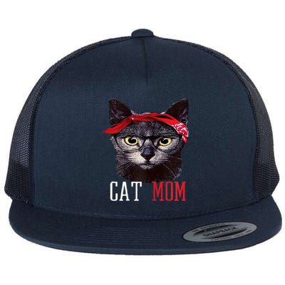 Cat Mom Funny And Cute Gift For Animal Lovers Flat Bill Trucker Hat