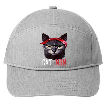 Cat Mom Funny And Cute Gift For Animal Lovers 7-Panel Snapback Hat