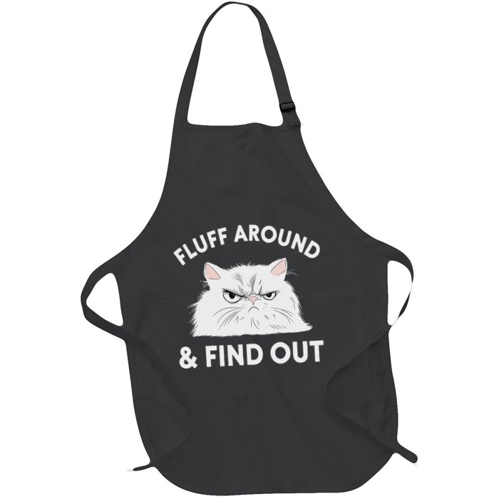 Cat Meme Fluff Around Sarcastic Full-Length Apron With Pockets
