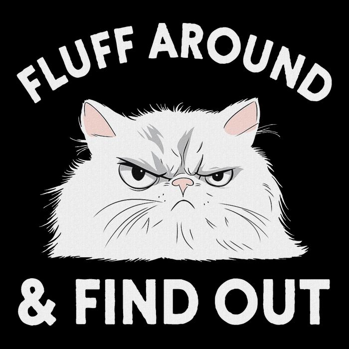 Cat Meme Fluff Around Sarcastic Full-Length Apron With Pockets