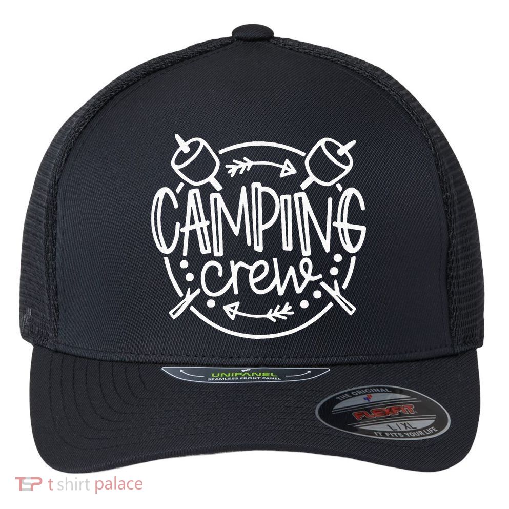 Camping Matching For Family Camper Group Camping Crew Flexfit Unipanel Trucker Cap