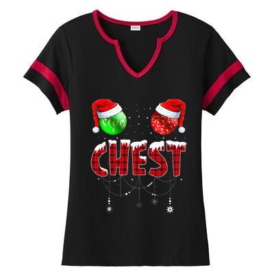 Chestnuts Matching Family Funny Chest Nuts Christmas Couples Ladies Halftime Notch Neck Tee