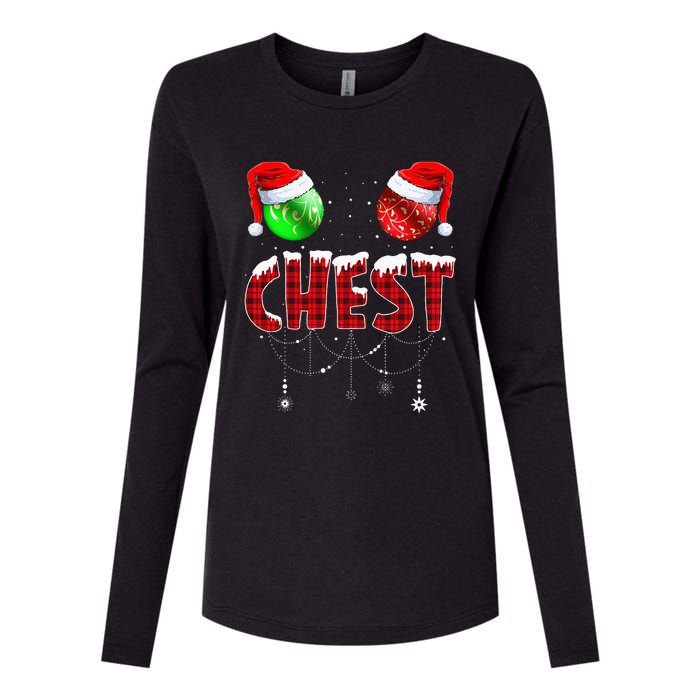 Chestnuts Matching Family Funny Chest Nuts Christmas Couples Womens Cotton Relaxed Long Sleeve T-Shirt