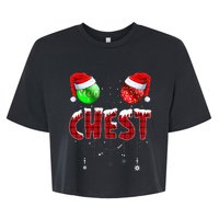 Chestnuts Matching Family Funny Chest Nuts Christmas Couples Bella+Canvas Jersey Crop Tee