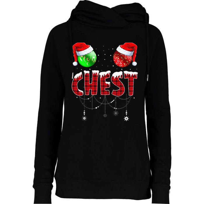 Chestnuts Matching Family Funny Chest Nuts Christmas Couples Womens Funnel Neck Pullover Hood