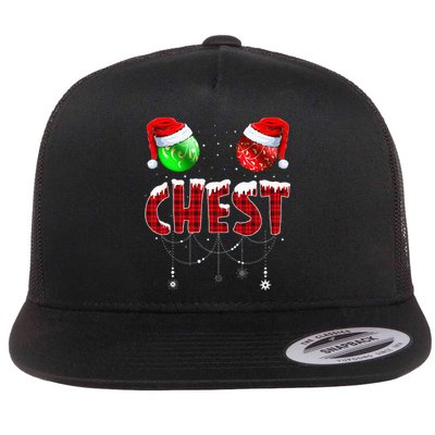 Chestnuts Matching Family Funny Chest Nuts Christmas Couples Flat Bill Trucker Hat