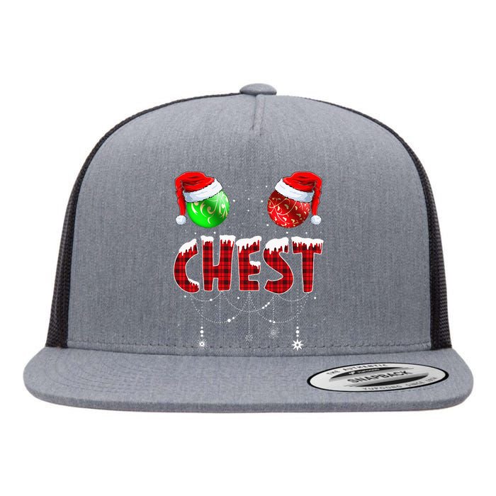 Chestnuts Matching Family Funny Chest Nuts Christmas Couples Flat Bill Trucker Hat