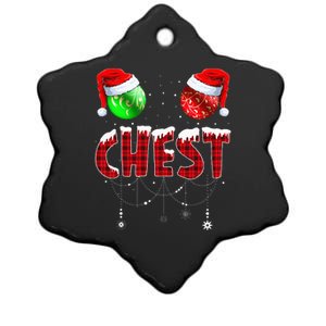 Chestnuts Matching Family Funny Chest Nuts Christmas Couples Ceramic Star Ornament