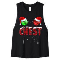 Chestnuts Matching Family Funny Chest Nuts Christmas Couples Women's Racerback Cropped Tank