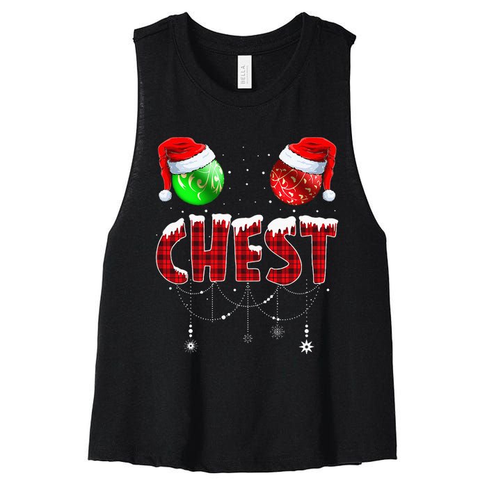 Chestnuts Matching Family Funny Chest Nuts Christmas Couples Women's Racerback Cropped Tank