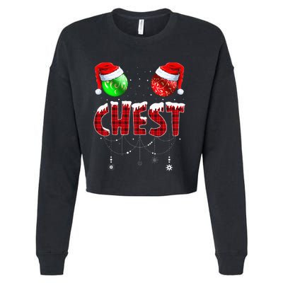 Chestnuts Matching Family Funny Chest Nuts Christmas Couples Cropped Pullover Crew