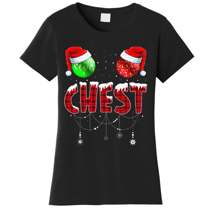 Chestnuts Matching Family Funny Chest Nuts Christmas Couples Women's T-Shirt