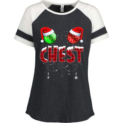 Chestnuts Matching Family Funny Chest Nuts Christmas Couples Enza Ladies Jersey Colorblock Tee