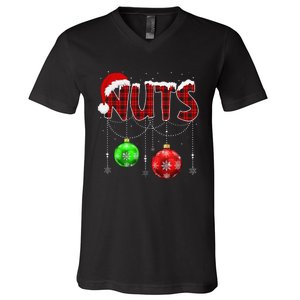 Chestnuts Matching Family Funny Chest Nuts Christmas Couples V-Neck T-Shirt