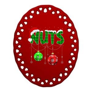 Chestnuts Matching Family Funny Chest Nuts Christmas Couples Ceramic Oval Ornament