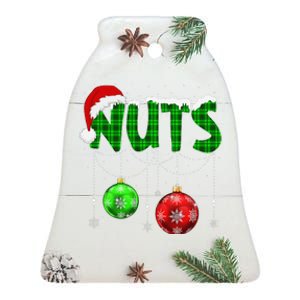 Chestnuts Matching Family Funny Chest Nuts Christmas Couples Ceramic Bell Ornament