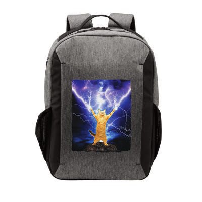 Cat Merch Funny Cat Lightning Thunderbolt On Mountain Vector Backpack