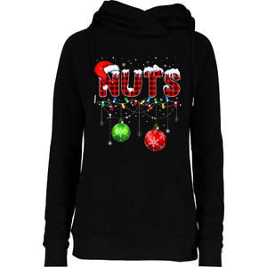 Chestnuts Matching Family Funny Chest Nuts Christmas Couples Womens Funnel Neck Pullover Hood