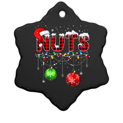 Chestnuts Matching Family Funny Chest Nuts Christmas Couples Ceramic Star Ornament