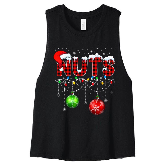 Chestnuts Matching Family Funny Chest Nuts Christmas Couples Women's Racerback Cropped Tank