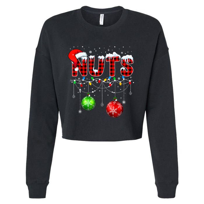 Chestnuts Matching Family Funny Chest Nuts Christmas Couples Cropped Pullover Crew