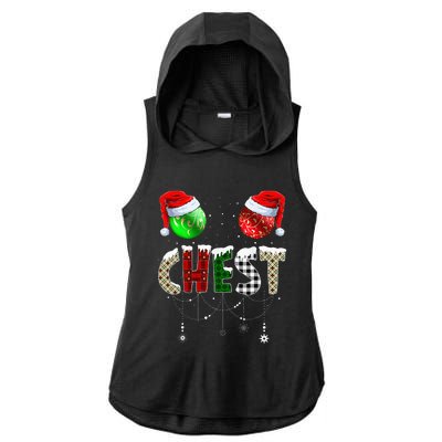 Chestnuts Matching Family Funny Chest Nuts Christmas Couples Ladies PosiCharge Tri-Blend Wicking Draft Hoodie Tank