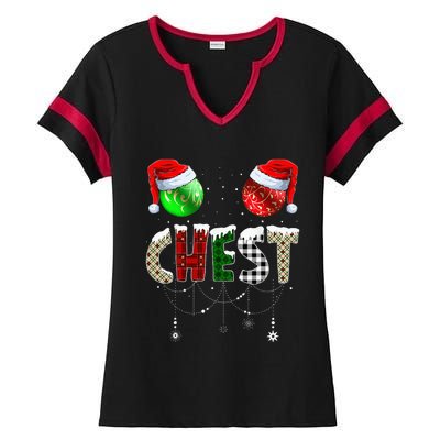 Chestnuts Matching Family Funny Chest Nuts Christmas Couples Ladies Halftime Notch Neck Tee