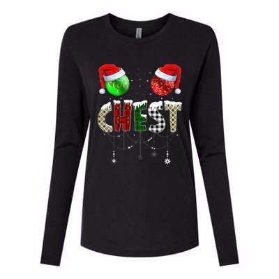 Chestnuts Matching Family Funny Chest Nuts Christmas Couples Womens Cotton Relaxed Long Sleeve T-Shirt