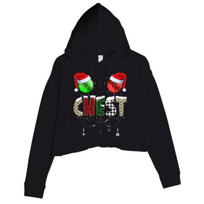 Chestnuts Matching Family Funny Chest Nuts Christmas Couples Crop Fleece Hoodie