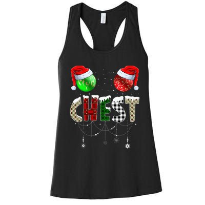 Chestnuts Matching Family Funny Chest Nuts Christmas Couples Women's Racerback Tank