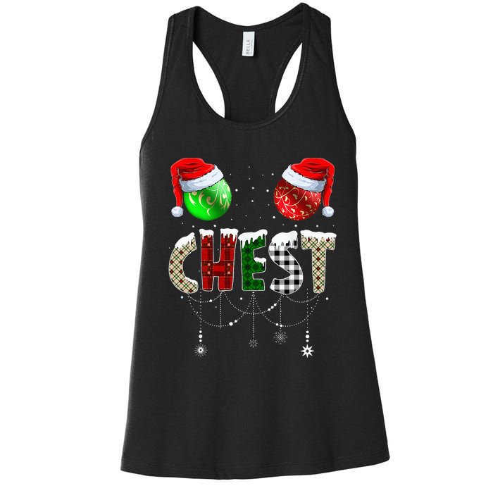 Chestnuts Matching Family Funny Chest Nuts Christmas Couples Women's Racerback Tank