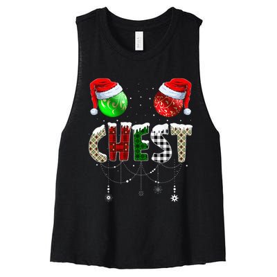 Chestnuts Matching Family Funny Chest Nuts Christmas Couples Women's Racerback Cropped Tank