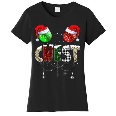 Chestnuts Matching Family Funny Chest Nuts Christmas Couples Women's T-Shirt