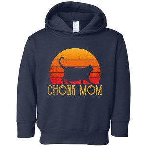 Chonk Mom Funny Cat Owner Women Retro Fat Cat Meme Toddler Hoodie