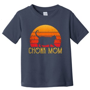 Chonk Mom Funny Cat Owner Women Retro Fat Cat Meme Toddler T-Shirt